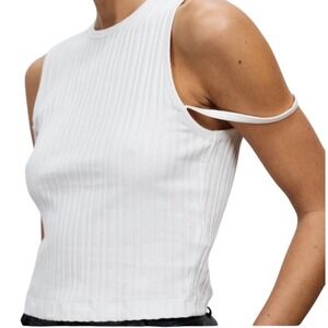 HELMUT LANG women's ribbed muscle tank size M white